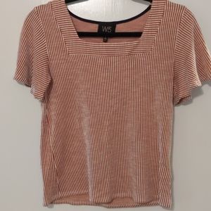 Anthropologie white and orange crop top